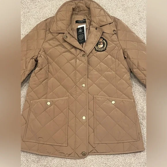 Lauren Ralph Lauren Crest Patch Quilted Jacket - Picture 1 of 6
